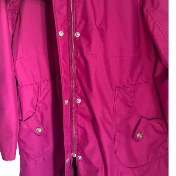 Lands’ End Women’s Medium Raspberry Pink Anorak Rain Jacket Lined Pockets - Picture 6 of 9
